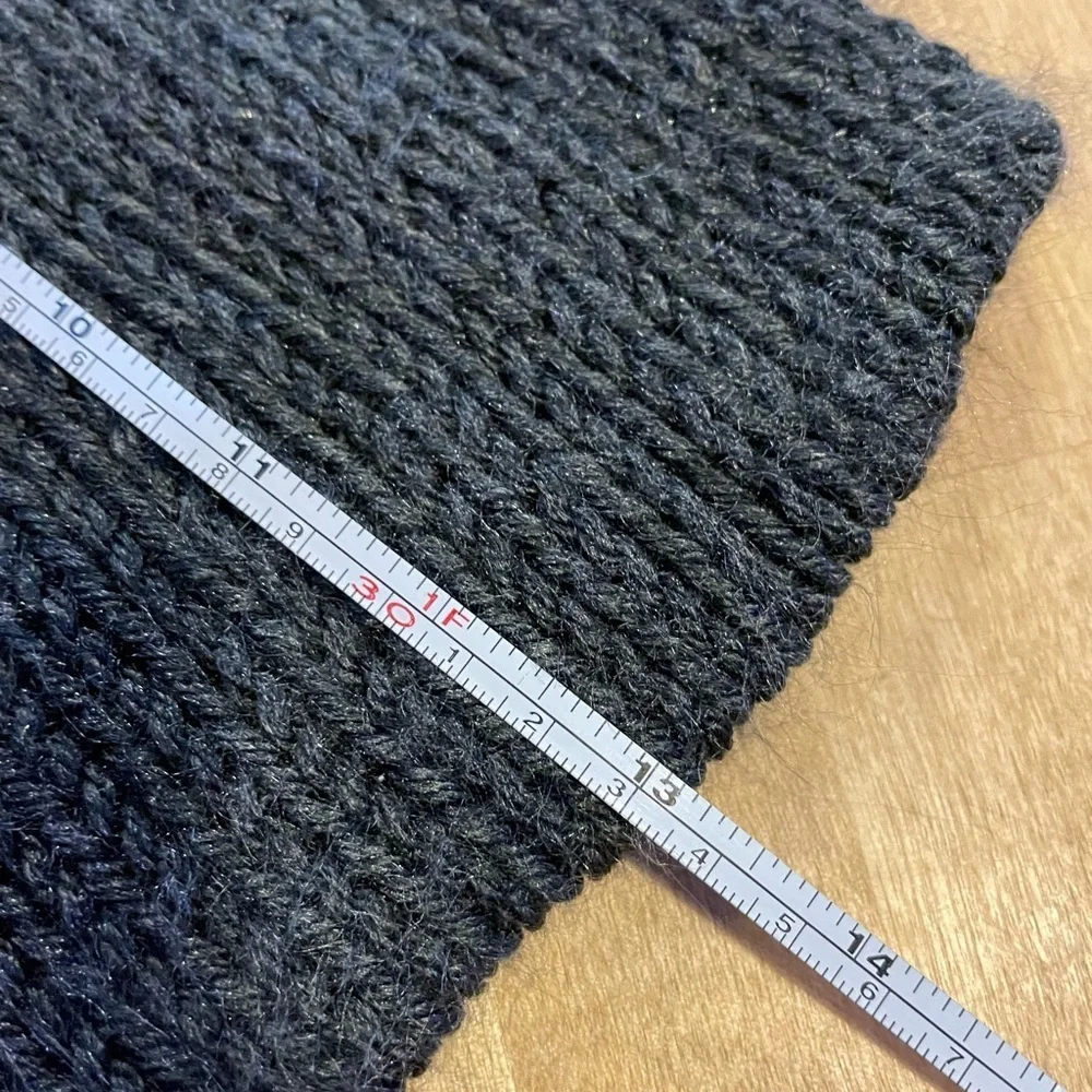 Beanie Crocheted Handmade Dark Grey Gray Woven Knit Toboggan Crochet Soft Unisex